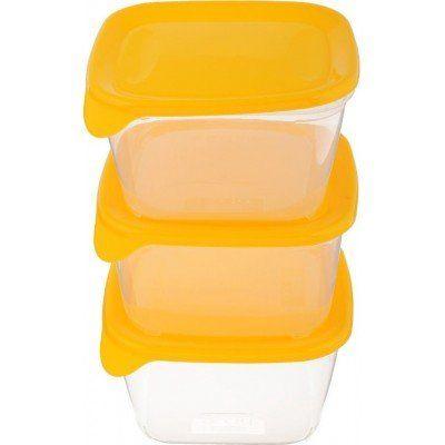 Набор контейнеров для СВЧ Fresh&Go 3шт. x 1,2L, желтый - фото 2 - id-p112996146