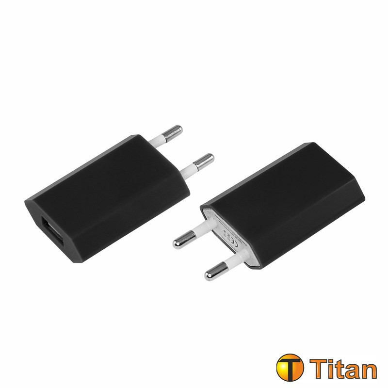Сетевое зарядное устройство для iPhone USB (СЗУ) (1000 mA) черное - фото 1 - id-p114963968