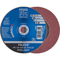 Круг (диск) шлифовальный торцевой лепестковый 180 мм POLIFAN PFF 180 А40 SG STEELOX, Pferd, Германия, фото 1