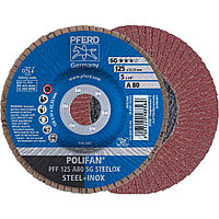 Круг (диск) шлифовальный торцевой лепестковый 125 мм POLIFAN PFF 125 А80 SG STEELOX, Pferd, Германия, фото 1