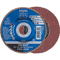 Круг (диск) шлифовальный торцевой лепестковый 115 мм POLIFAN PFF 115 А40 SG STEELOX, Pferd, Германия, фото 1