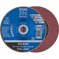 Круг (диск) шлифовальный торцевой лепестковый 180 мм POLIFAN PFC 180 А40 SG STEELOX, Pferd, Германия, фото 1