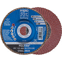 Круг (диск) шлифовальный торцевой лепестковый 125 мм POLIFAN PFC 125 А80 SG STEELOX, Pferd, Германия, фото 1