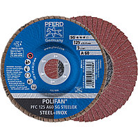 Круг (диск) шлифовальный торцевой лепестковый 125 мм POLIFAN PFC 125 А60 SG STEELOX, Pferd, Германия, фото 1