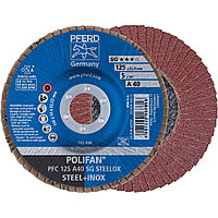 Круг (диск) шлифовальный торцевой лепестковый 125 мм POLIFAN PFC 125 А40 SG STEELOX, Pferd, Германия, фото 1