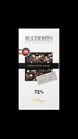 Горький шоколад Bucheron village с клюквой, клубникой и фисташками, 100 гр.