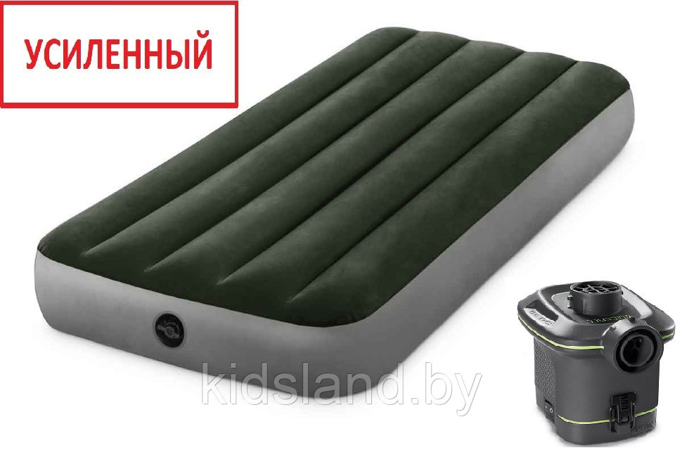 Надувной матрас кровать Intex 64777 (усиленный), 99х191х25 - фото 1 - id-p115032386