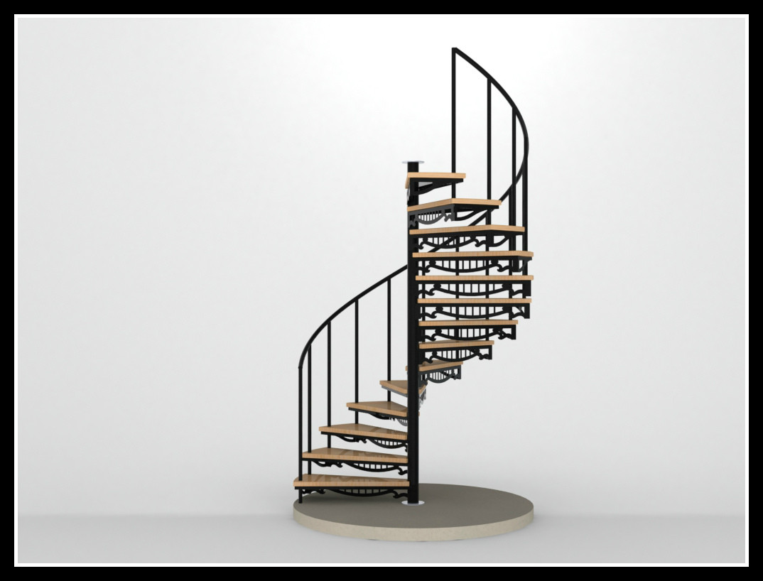 Металлокаркас винтовой лестницы модель 11