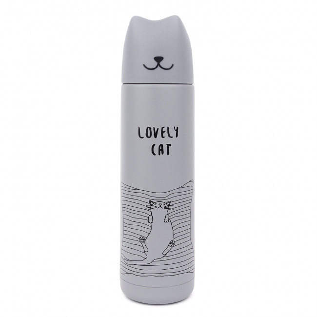 Термос "Lovely cat" (серый)