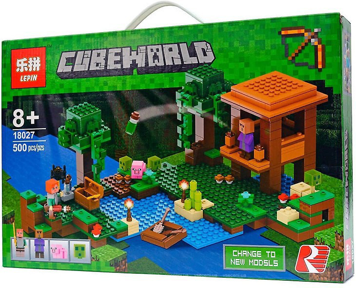 Конструктор Lepin 18027 Cubeworld Хижина ведьмы 500 деталей аналог Lego Minecraft