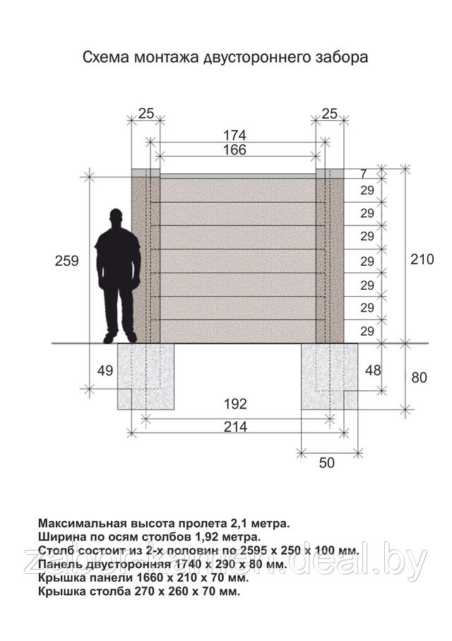 Длина столбов