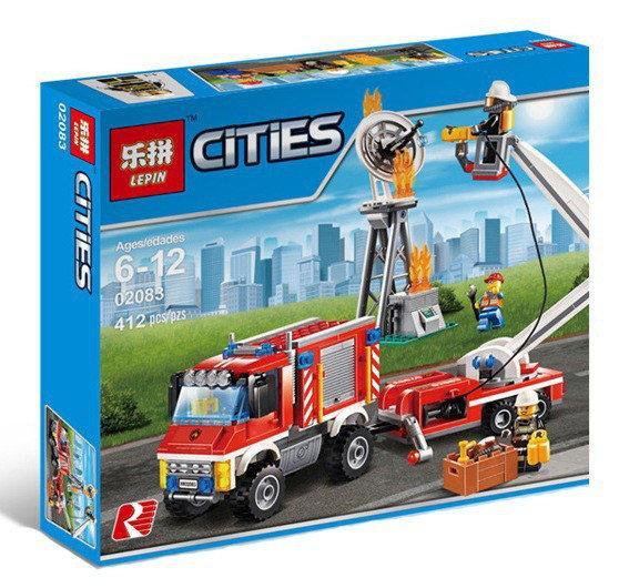 Конструктор Lepin 02083 Cities Грузовик пожарной команды 412 деталей аналог LEGO City 60111 - фото 1 - id-p115100137