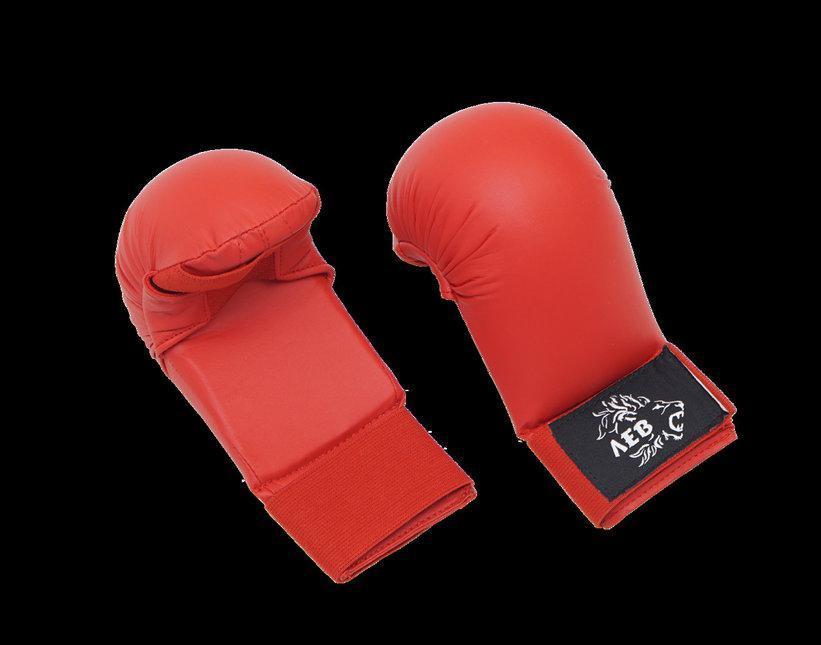Накладки(ПЕРЧАТКИ) на руки для карате WKF с пальцем. размер S красный цвет - фото 1 - id-p115100232