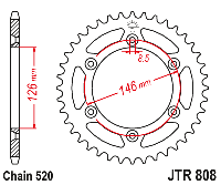 Звездочка ведомая JTR808.50SC зубьев