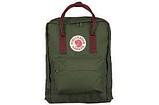 Рюкзак Fjallraven Kanken Style23510 color 660/326 Green-Ox Red, фото 3