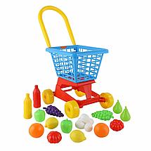 Тележка "Supermarket" №1 + набор продуктов (в сеточке), фото 3