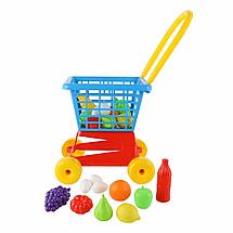 Тележка "Supermarket" №1 + набор продуктов (в сеточке), фото 2