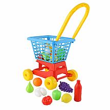 Тележка "Supermarket" №1 + набор продуктов (в сеточке), фото 3