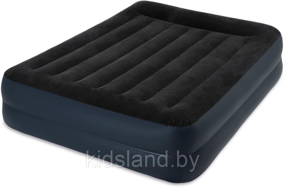 Надувная кровать Intex 152х203х42см, 64124, встроенный насос 220V, Pillow Rest Raised Bed - фото 1 - id-p65572474