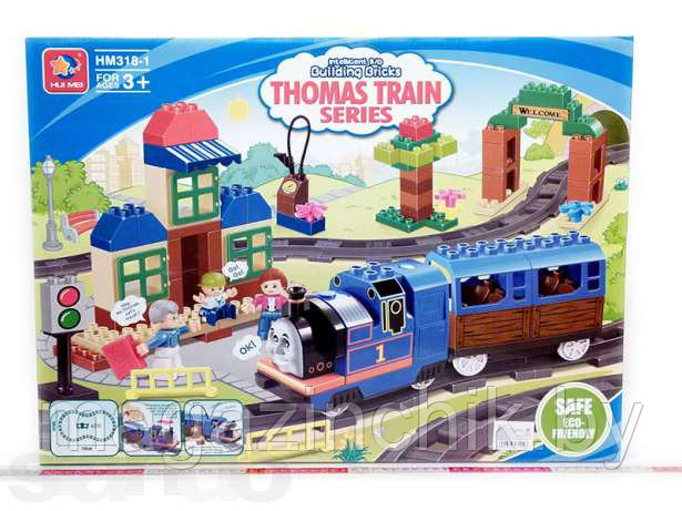 Паровозик Томас и его друзья железная дорога конструктор 103 дет, аналог Лего дупло, на батарейках, со звуком - фото 6 - id-p48047436