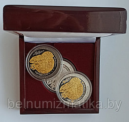 Футляр для 3 монет с капсулой Ø 45.00 mm деревянный