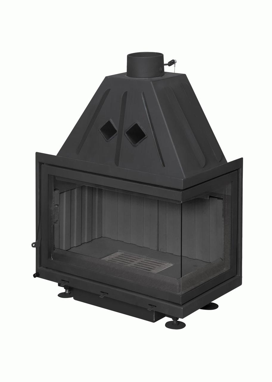 Каминная Топка АЛЬФА 700RB NEW два стекла правая черный шамот