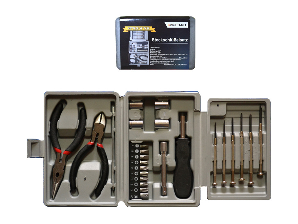 Набор инструмента 25пр (биты, головки, отвертки, кусачки)