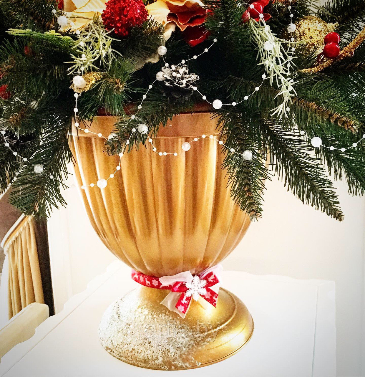 Новогодняя ваза со свечами Большая ПРЕМИУМ - фото 4 - id-p115296559
