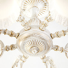 Классическая люстра со стеклянными плафонами 60107/8 белый с золотом Campina Eurosvet, фото 2