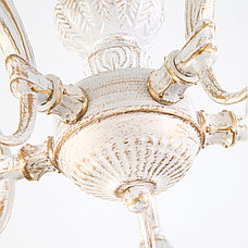Классическая люстра со стеклянными плафонами 60107/5 белый с золотом Campina Eurosvet, фото 2