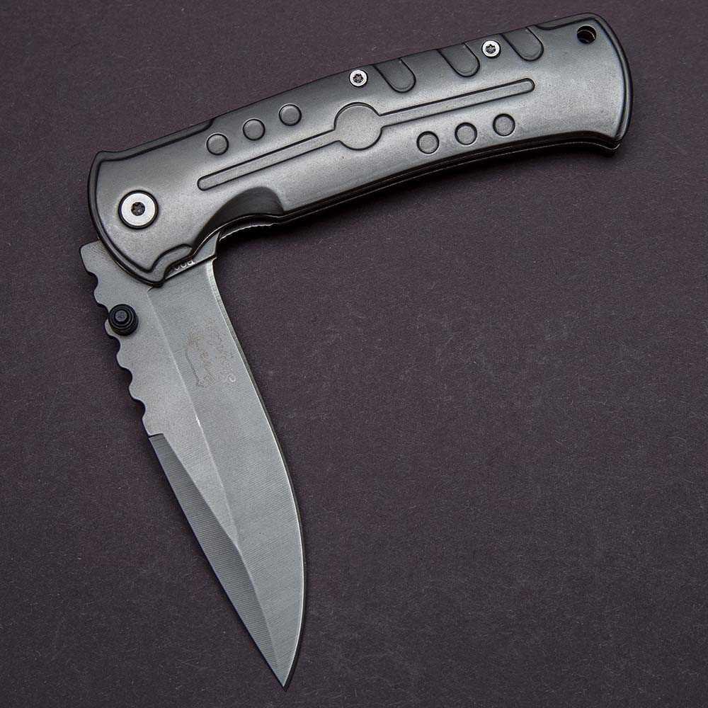 Нож складной механический Stainless серый матовый B006 - фото 1 - id-p115310283