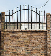 Забор бетонный односторонний РУСТИКА (3 панели, столб 2,0 метра)