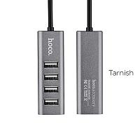 Разветвитель USB Hub 4 порта USB-A - USB 2.0 HB1 графитовый Hoco