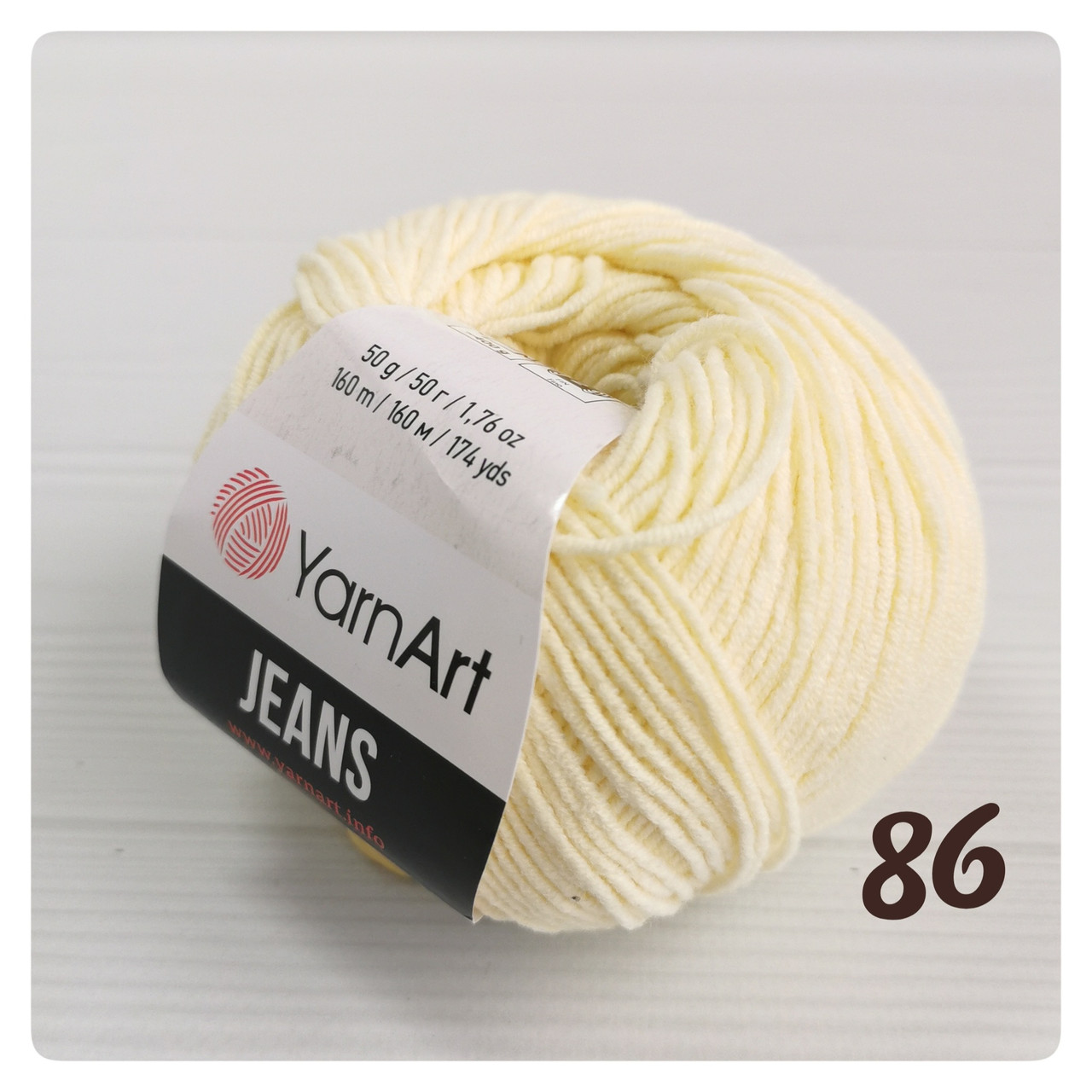Пряжа ЯрнАрт Джинс (YarnArt Jeans) цвет 86 светлый лимон