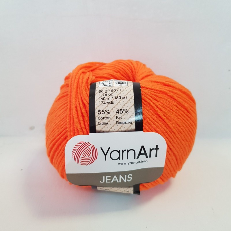 Пряжа ЯрнАрт Джинс (YarnArt Jeans) цвет 77 апельсин - фото 1 - id-p115484902