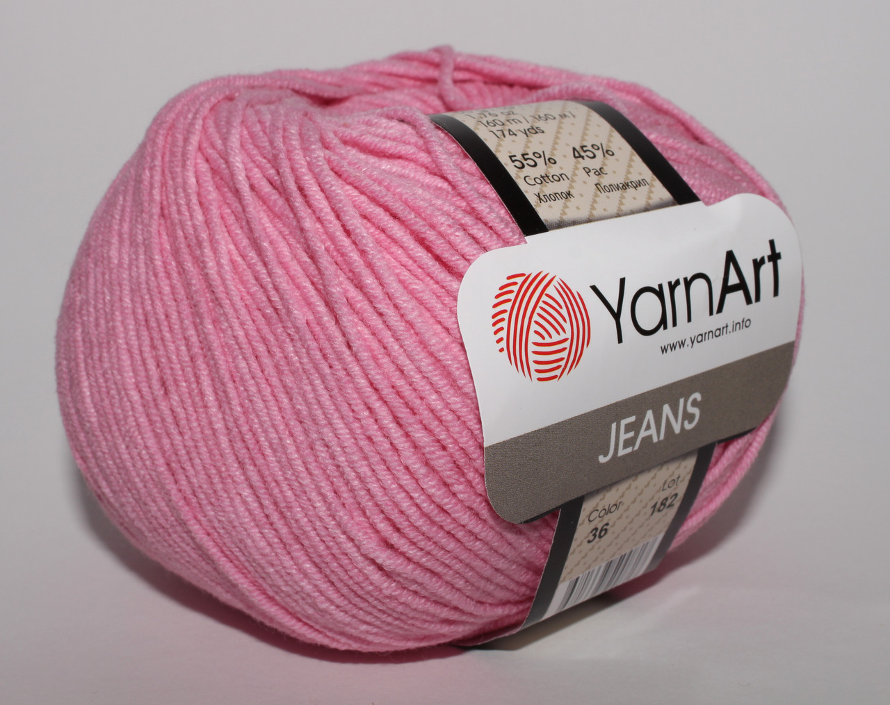 Пряжа ЯрнАрт Джинс (YarnArt Jeans) цвет 36 розовый - фото 2 - id-p115485084