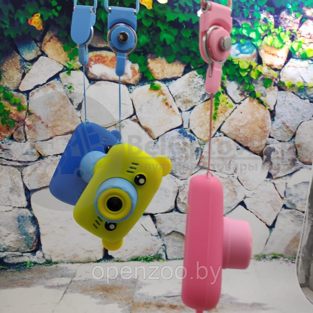NEW design Детский фотоаппарат Zup Childrens Fun Camera со встроенной памятью и играми Мишка Синий - фото 6 - id-p115507360