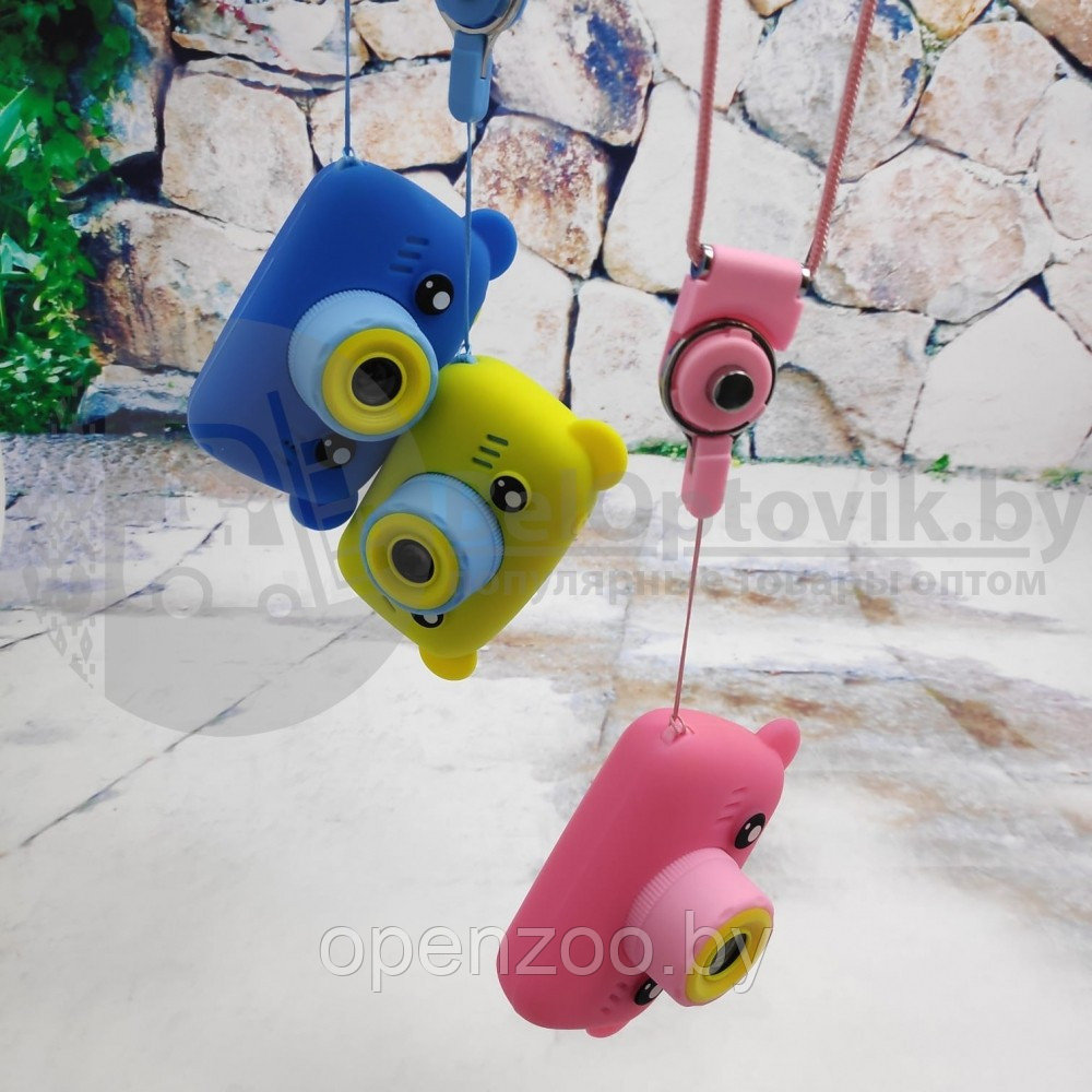 NEW design Детский фотоаппарат Zup Childrens Fun Camera со встроенной памятью и играми Мишка Синий - фото 9 - id-p115507360
