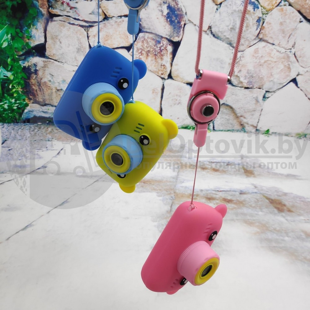 NEW design Детский фотоаппарат Zup Childrens Fun Camera со встроенной памятью и играми Мишка Жёлтый
