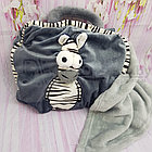 Мягкая игрушка - трансформер Unicorn 3 в 1 (игрушка-чемоданчик, плед, подушка) Голубой с Зайкой (объемное, фото 9