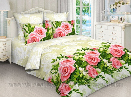 Комплект постельного белья  1.5- ный   " Розы  " 4548