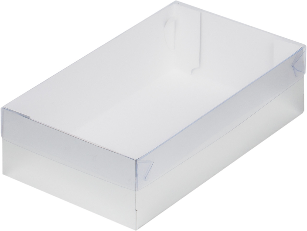 Коробка для зефира и пирожных Белая с пластиковой крышкой (Россия, 250х150х70 мм) 070270 - фото 1 - id-p115532224