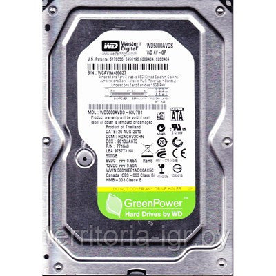 HDD Внутренний жесткий диск 3.5 WD5000AVDS Sata 2.0 500 Гб Western Digital