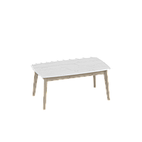 Журнальный стол КАЛГАРИ (Дуб натуральный светлый/ Белый матовый) Мебельград
