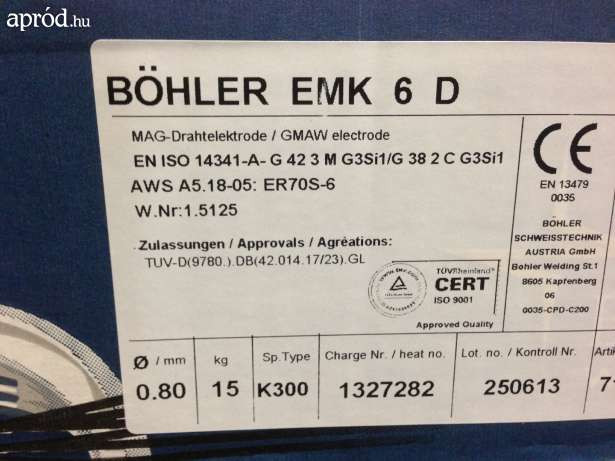 Сварочная проволока ЕМК-6 BOHLER ф 1,2мм купить в Минске - фото 2 - id-p6806192