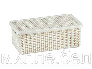 Ящик для хранения с крышкой ВЯЗАНИЕ 95x150x270мм (белый) IDEA
