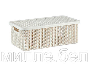 Ящик для хранения с крышкой ВЯЗАНИЕ 125x195x350мм (белый) IDEA