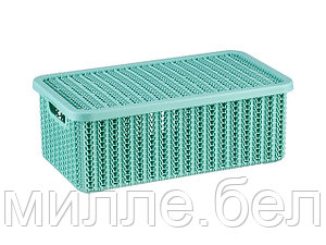 Ящик для хранения с крышкой ВЯЗАНИЕ 125x195x350мм (фисташковый) IDEA
