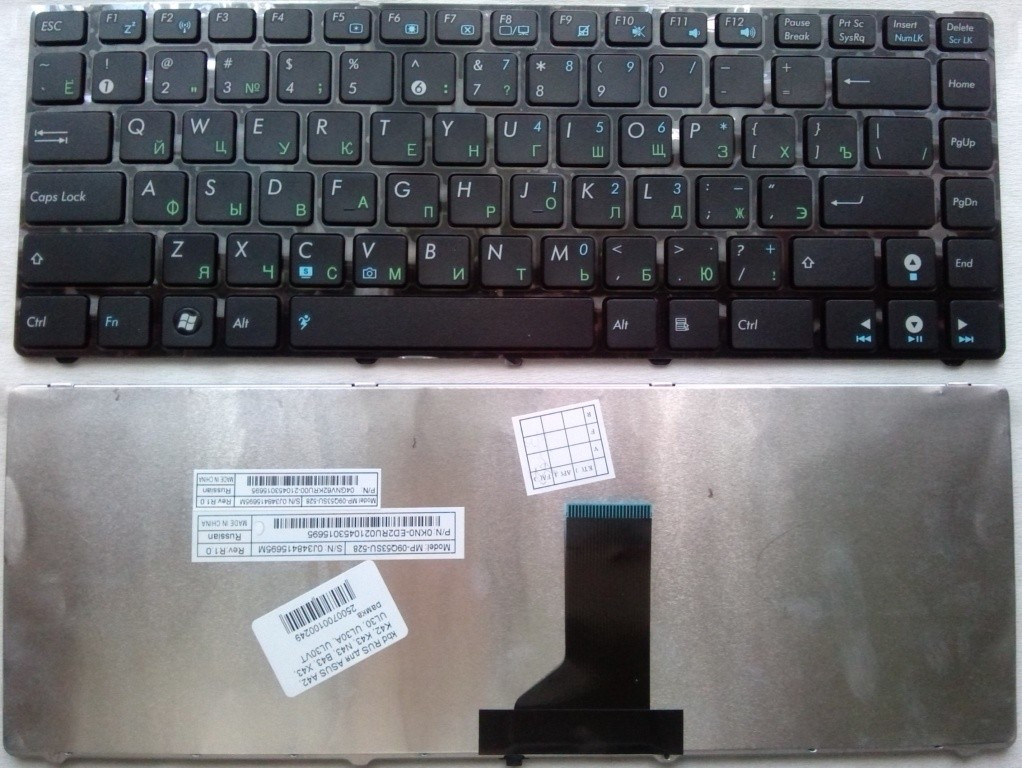 Замена клавиатуры в ноутбуке Asus  A42, K42, K43, N43, B43, X43, UL30, UL30A, UL30VT рамка