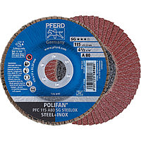 Круг (диск) шлифовальный торцевой лепестковый 115 мм POLIFAN PFC 115 А80 SG STEELOX, Pferd, Германия, фото 1